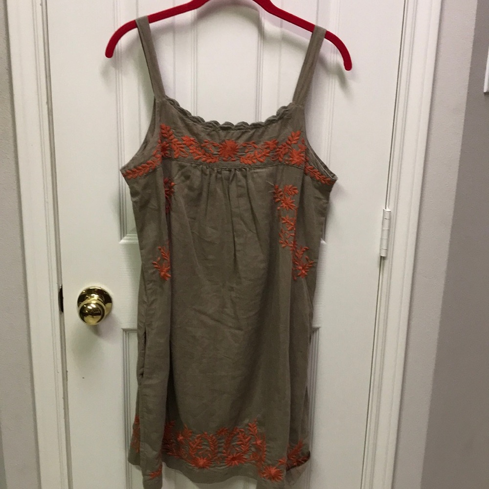 Bob Timberlake Tan and orange sundress. Size M